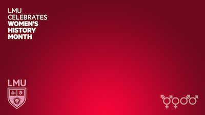 Red Zoom background for women's history month